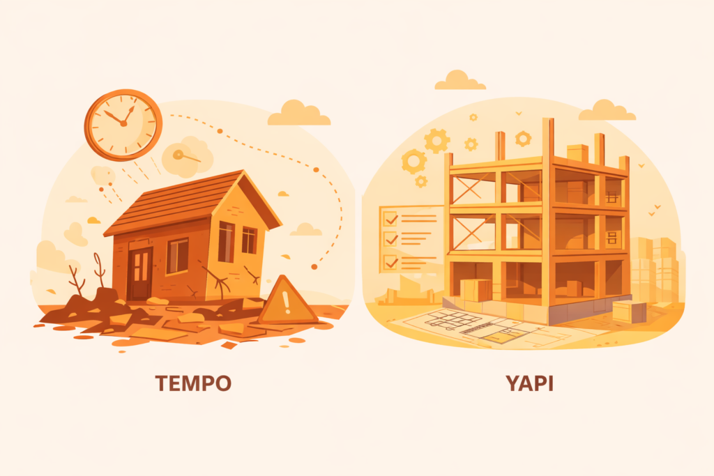 Patron darboğazının nedeni olan sistem eksikliğini ve yapı sorununu anlatan metaforik görsel