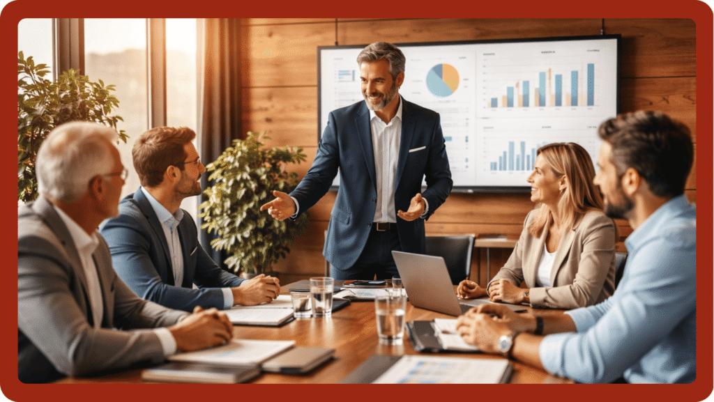 İcra kurulu toplantısında yöneticilerin şirket performansını değerlendirmesi