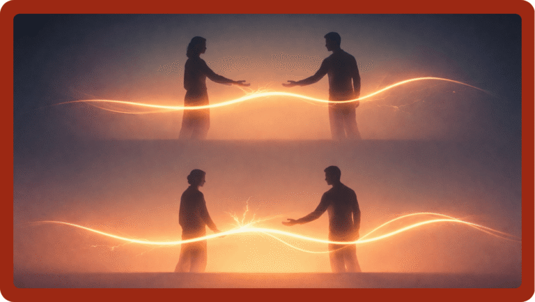 Aile şirketlerinde iki kişi arasında koşullu iş birliğini simgeleyen ışık akışı