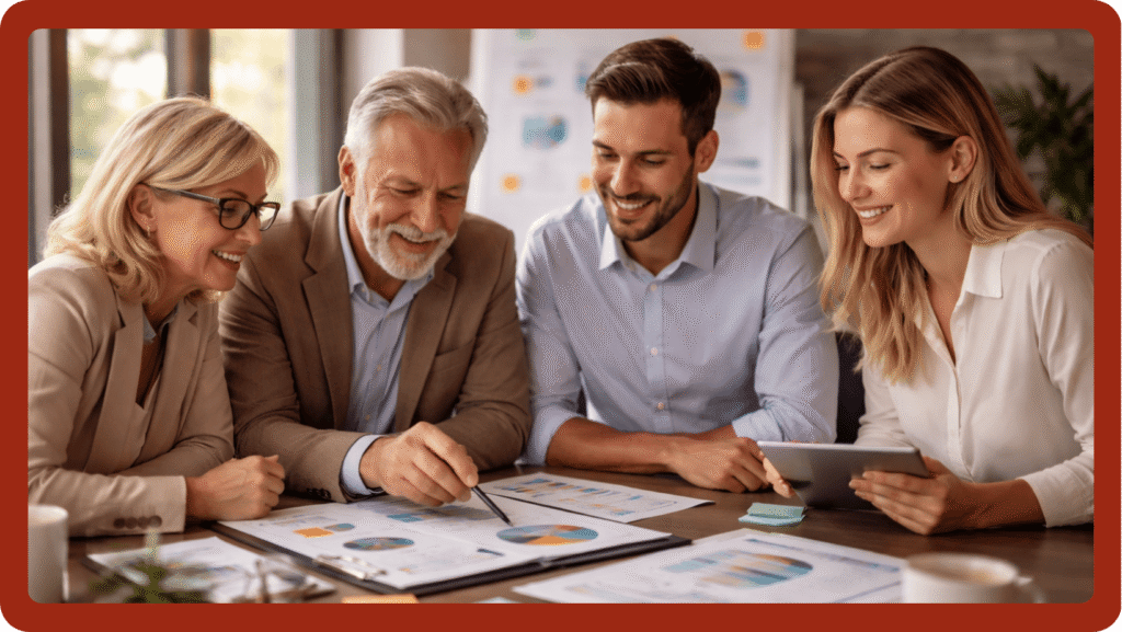 Aile şirketinde iki neslin birlikte stratejik planlama toplantısı yaptığı sahne